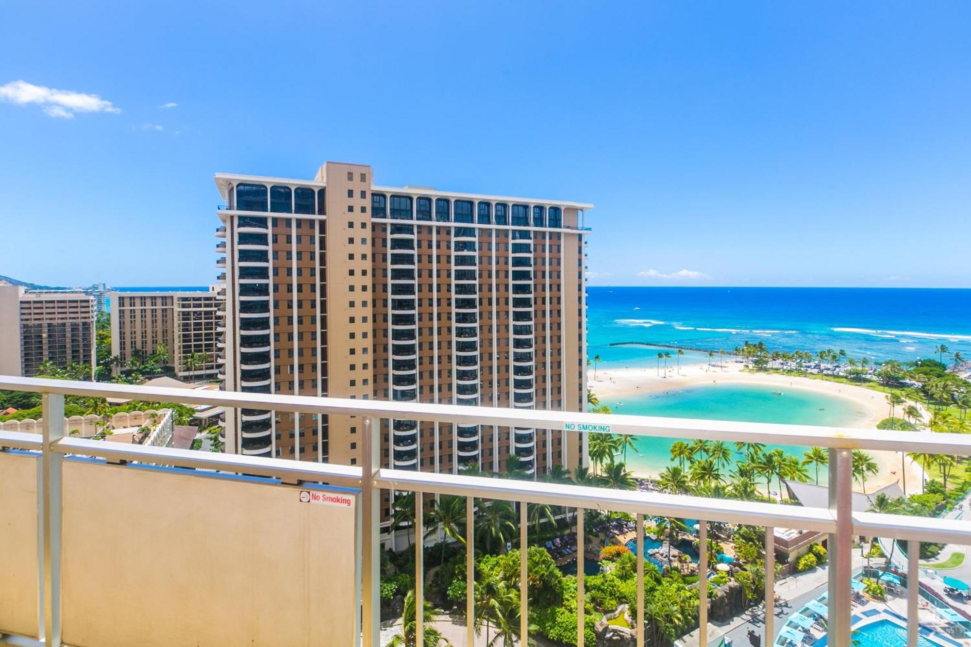 Ilikai Tower One Bedroom Lagoon View Waikiki Condos With Lanai & Free Wifi Honolulu Bilik gambar